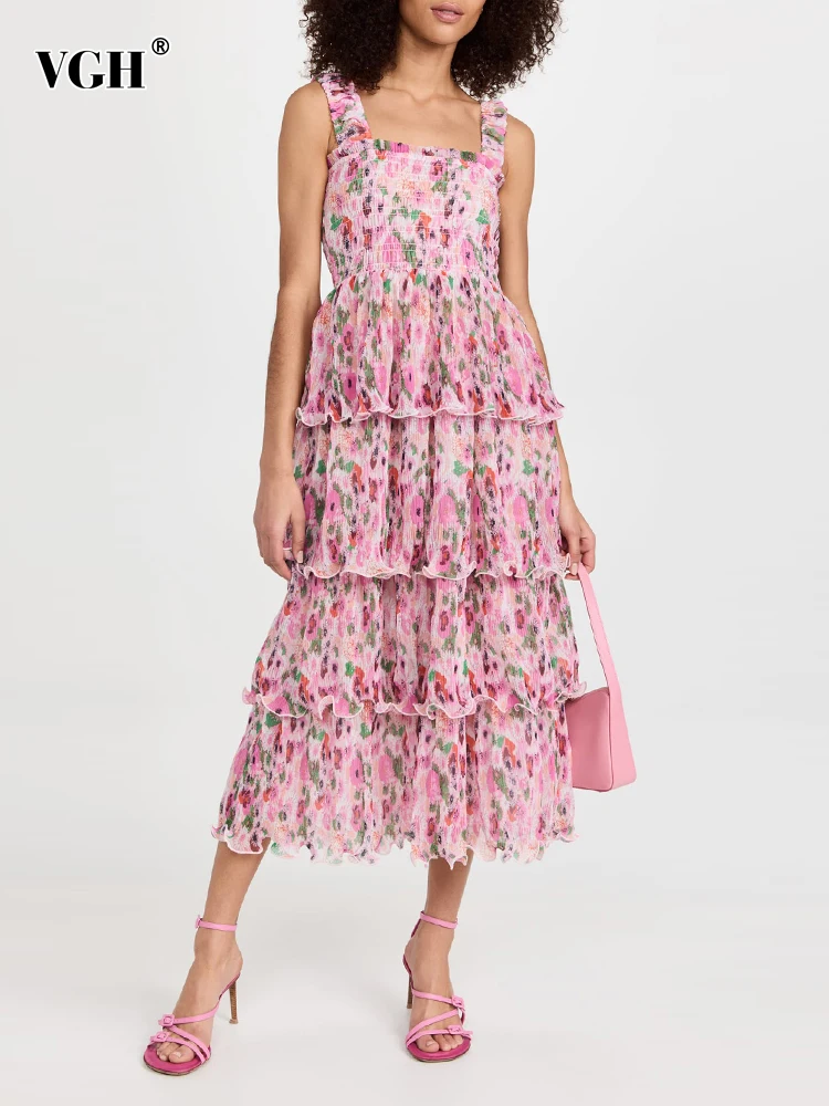 

Женское платье-миди с квадратным вырезом, высокой талией и оборками