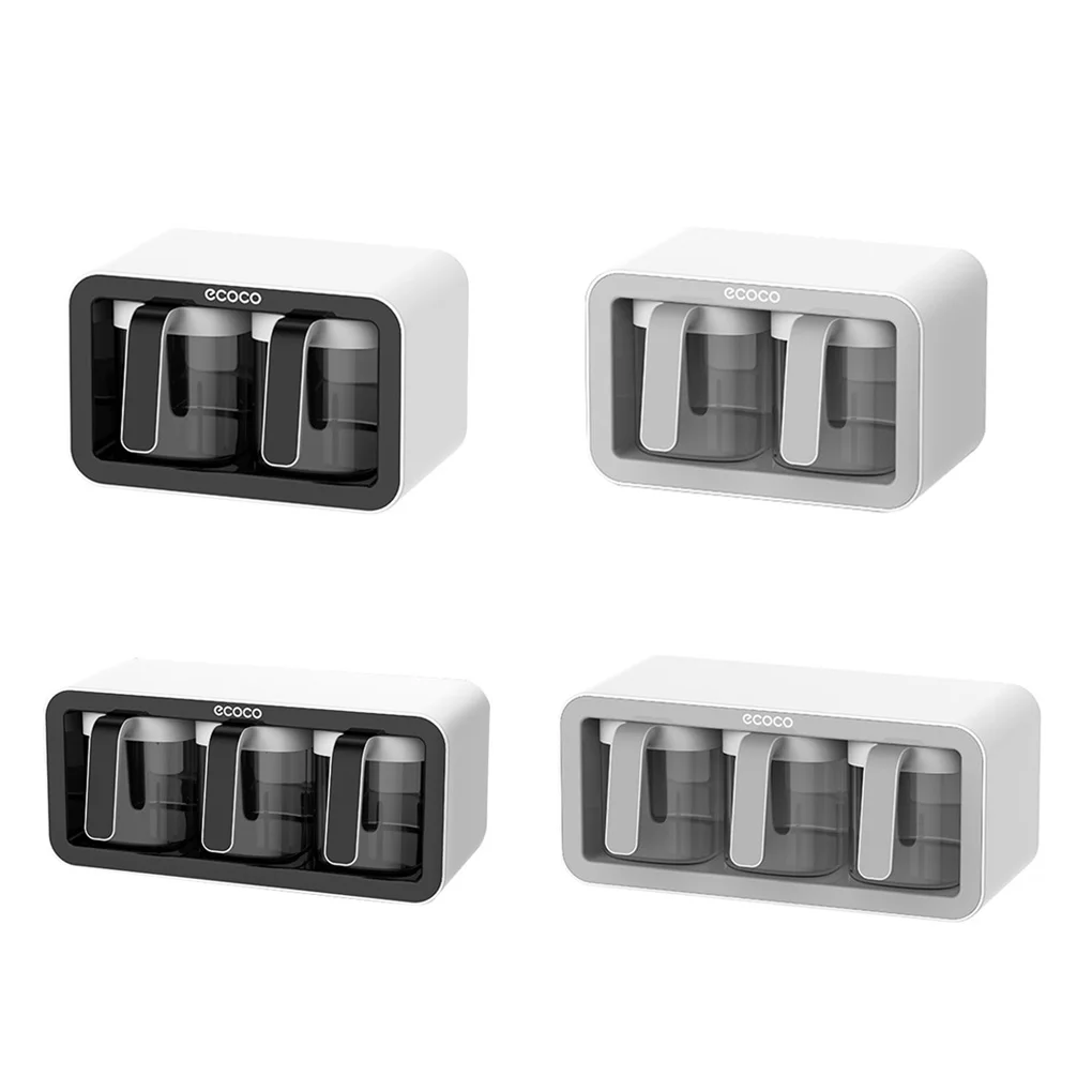 

PP PS Seasoning Box Wall-mounted Replacement Solid Color Modern Home Kitchen Sugar Condiment Container Spice Rack