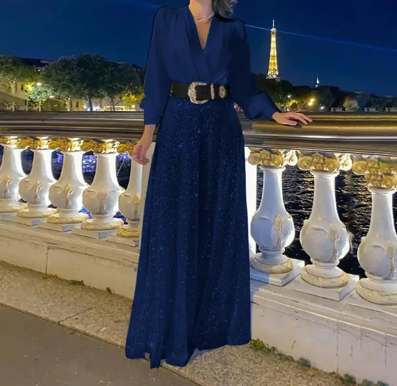 Весенне-летний новый модный однотонный комбинезон с v-образным вырезом и