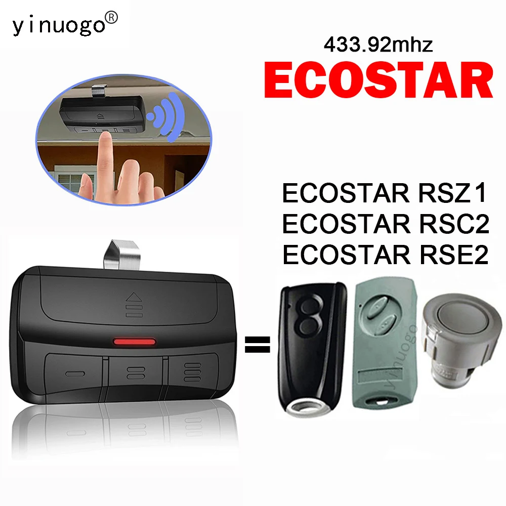 

ECOSTAR RSZ1 RSC2 RSE2 Garage Door Gate Remote Control Duplicator 433.92MHz Rolling Code ECOSTAR Garage Gate Opener Transmitter