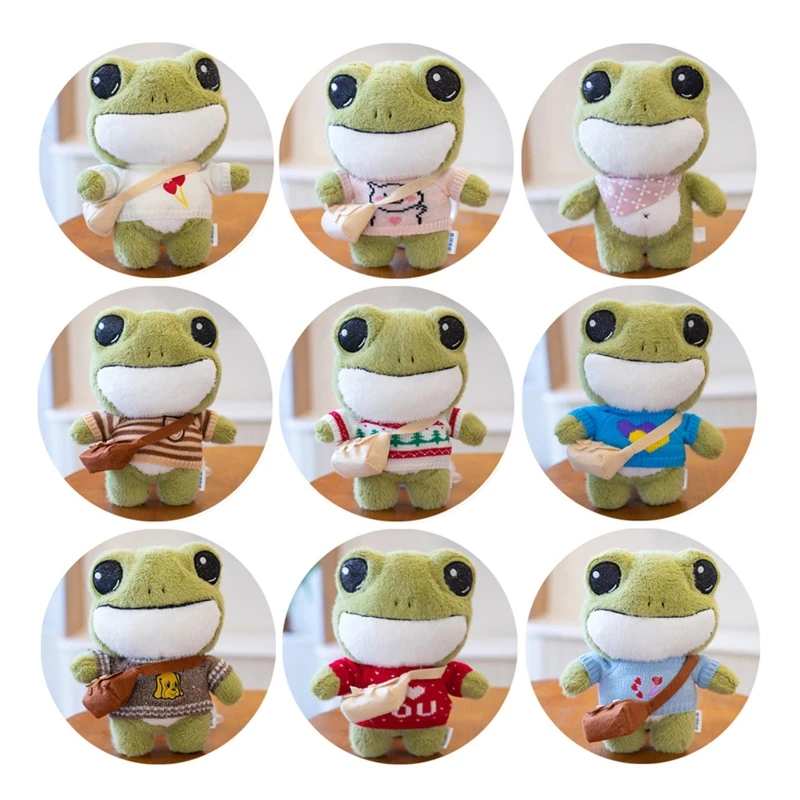 

PP Cotton Stuffed Animal with Bag Posture Frog Doll Lovely Doll Crossboy