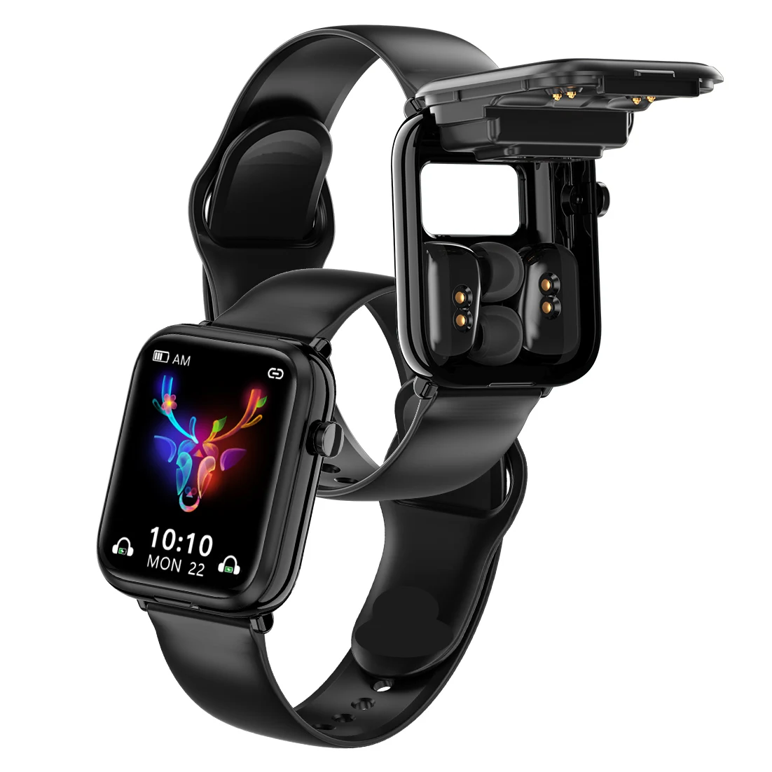 Oersen 2 in 1 X8 TWS Bluetooth Headset Wireless Earphones Smart Watch 1.54inch Call Music Sport Band Smartwatch Sport Watch