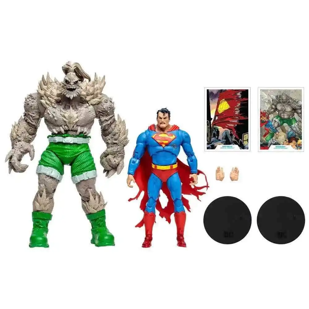 

New 7inch Pvc Original Mcfarlane Dc Superman Vs Doomsady Action Figure Anime Figurine Gold Collection Model Statue Toys Gifts