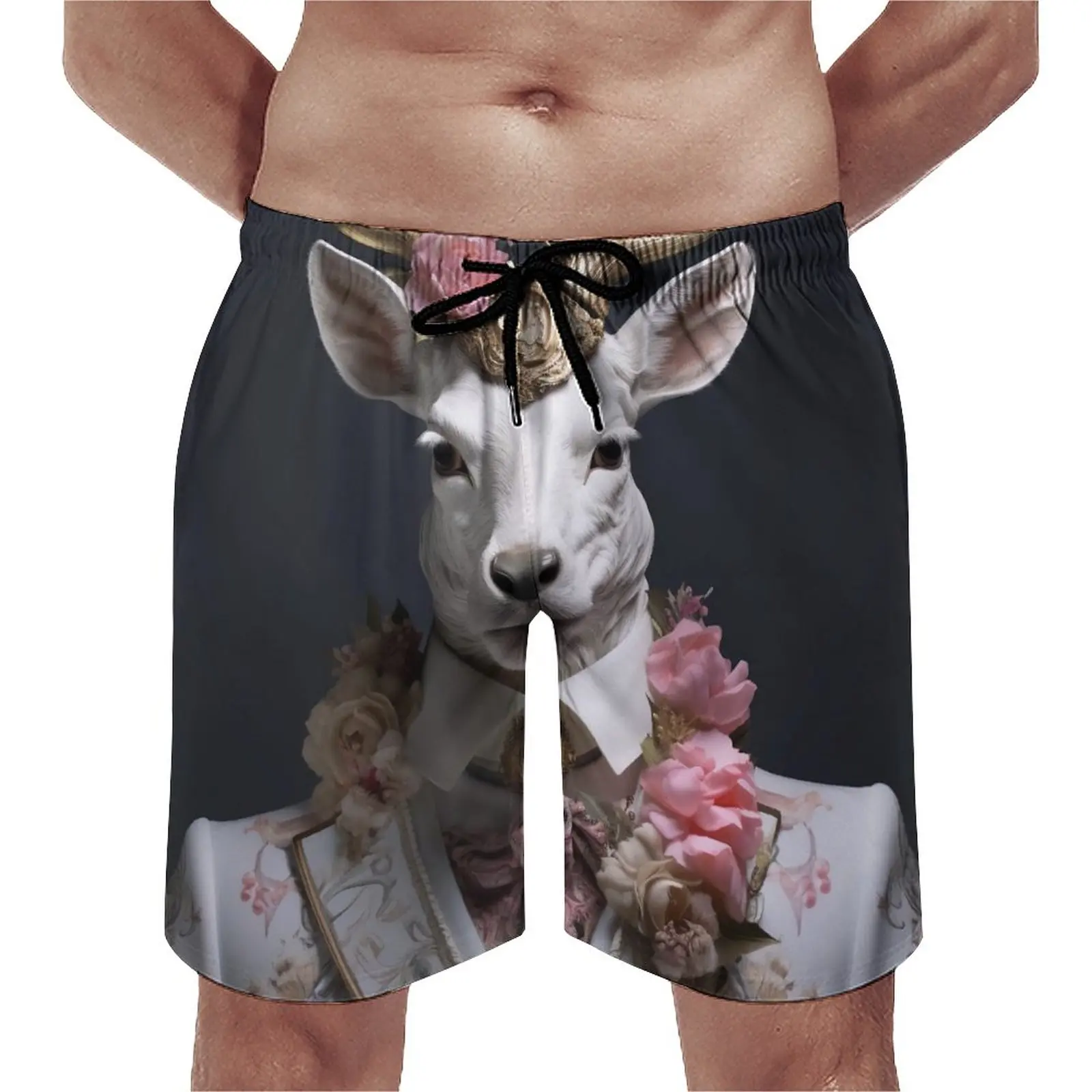 

Summer Board Shorts Deer Surfing Amazing Portraits Dapper Clothing Graphic Beach Short Pants Casual Comfortable Swim Trunks