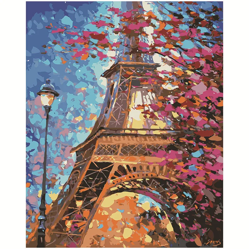 

20399 Ann-Tulip diy digital oil painting oil painting acrylic flower painting explosion hand-filled landscape painting