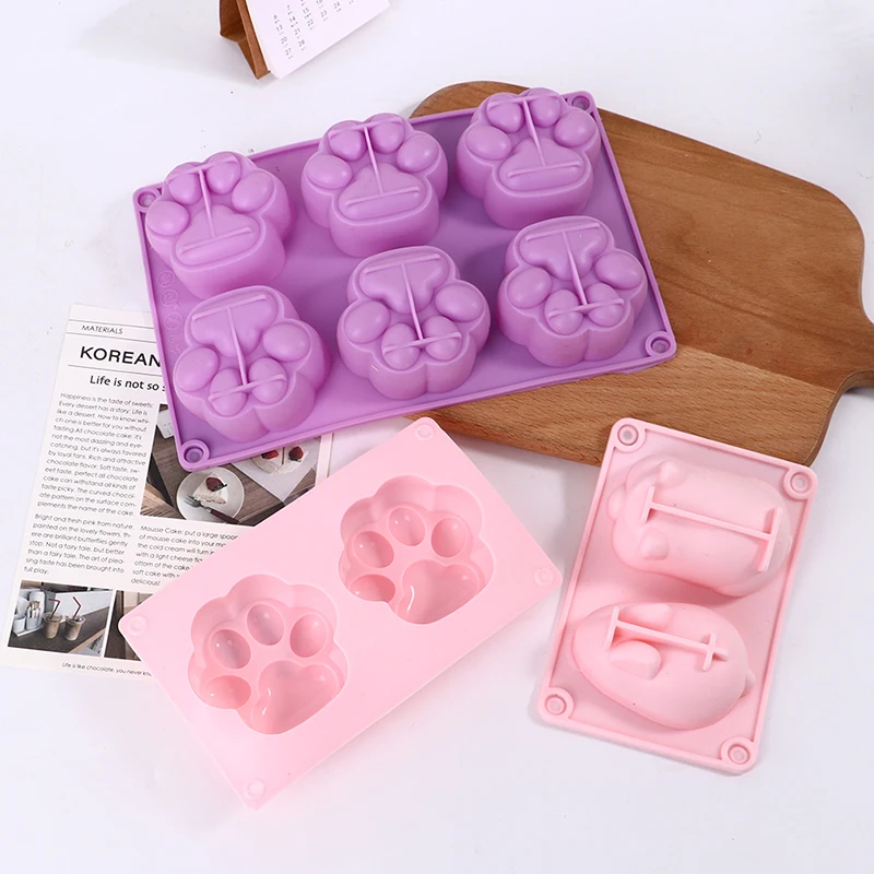 

Food Grade Silicone Fondant Dog Footprint Cake Molds Cupcake Cookie Cat Paw Feet Mould Handmade Soap Mold Kitchen Baking Tool