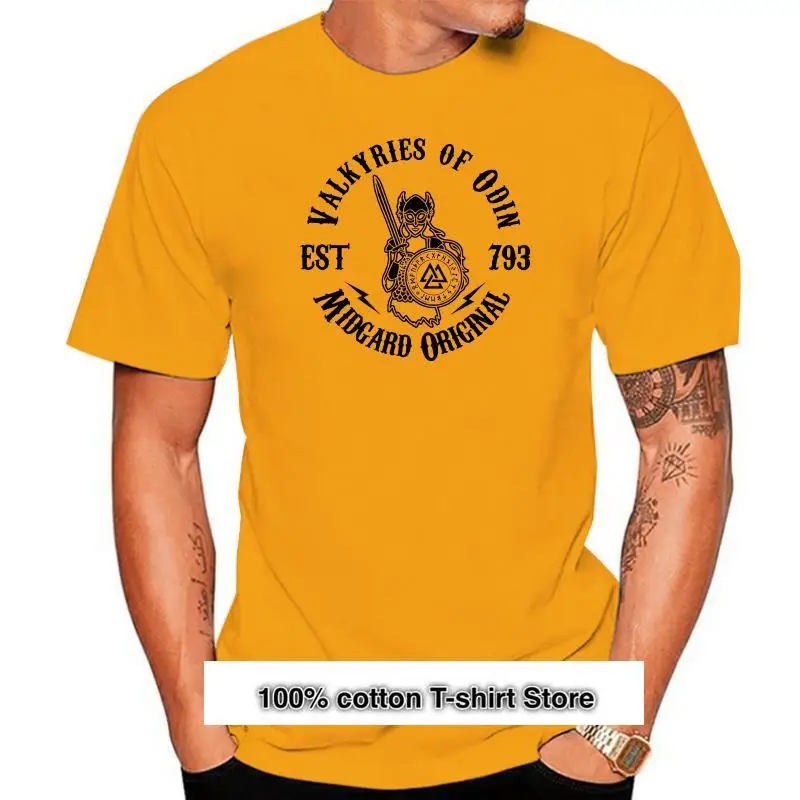 

Camiseta de Valkyries Of Odin Vikings para hombre, camisa с принтом pantalla, talla grande