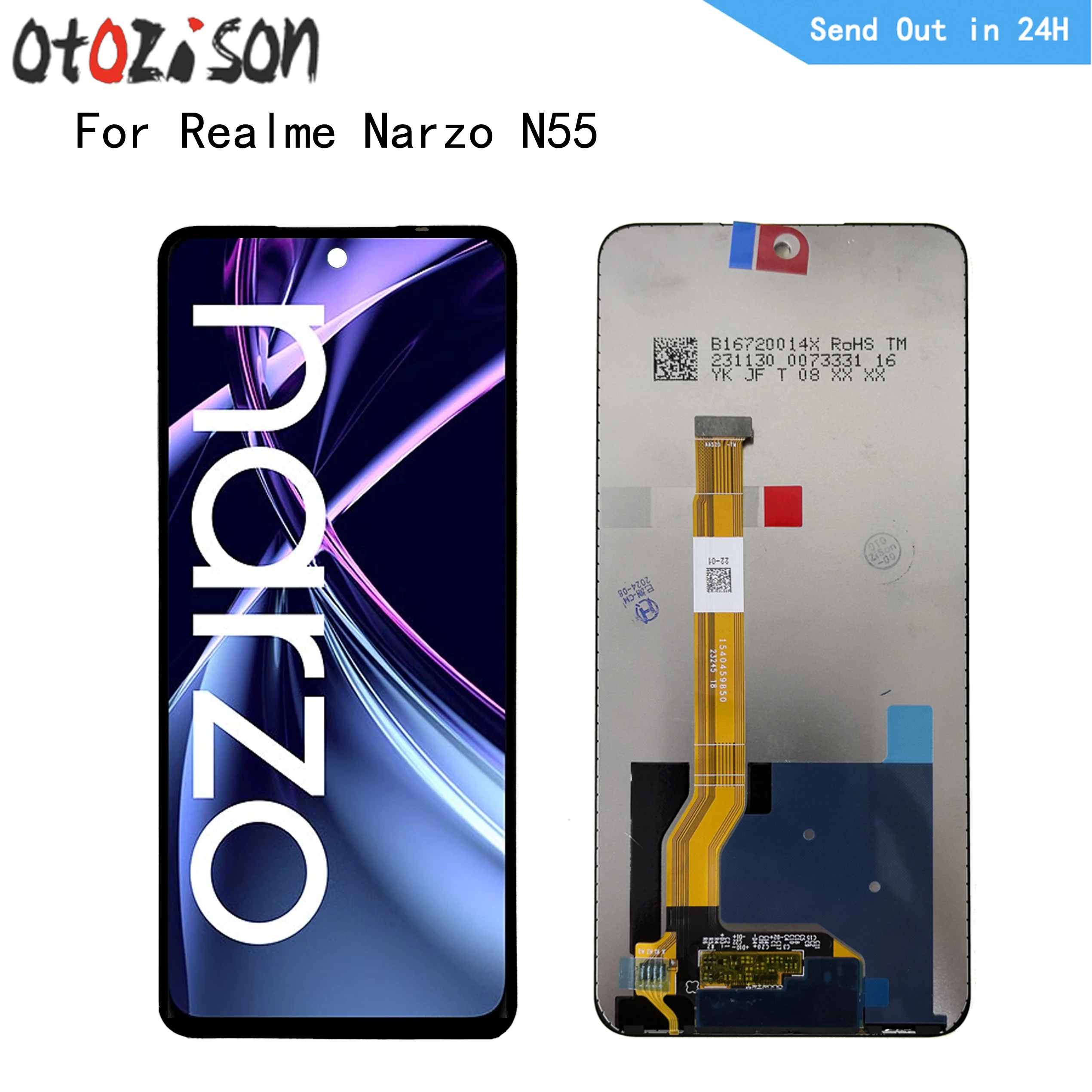 6 72 &quotIPS экран для Oppo Realme Narzo N55 ЖК-экран сенсорная панель дигитайзер с рамкой в