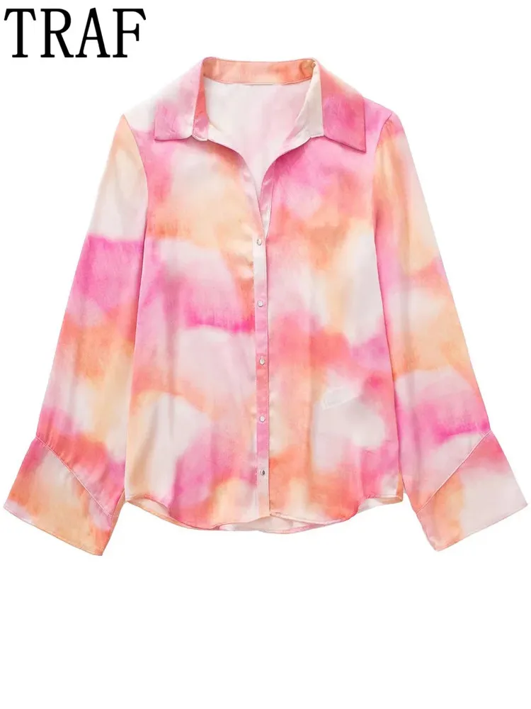 

Женская рубашка с длинным рукавом и воротником-стойкой, на пуговицах