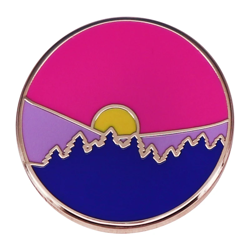 

A2345 Subtle Bisexual Pride Sunrise Enamel Brooch Cool Pins Clothes Backpack Lapel Badges Collection Fashion Jewelry Accessories