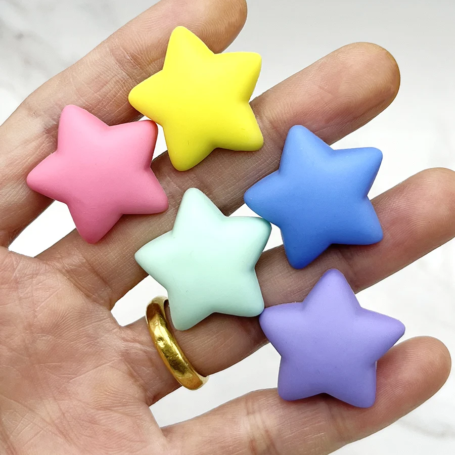 1Pcs Colorful Stars PVC Shoe Buckle Sandals Accessories Funny DIY Shoes Decoration Fit Pins Croc Charms JIBZ Kids Party Gift