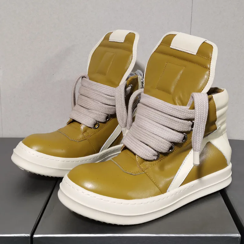 

RMK OWEWS High-quality Men's Sneakers High-top Leather Shoes Couples Thick-soled Heightened Sneakers Casual Shoes Tops