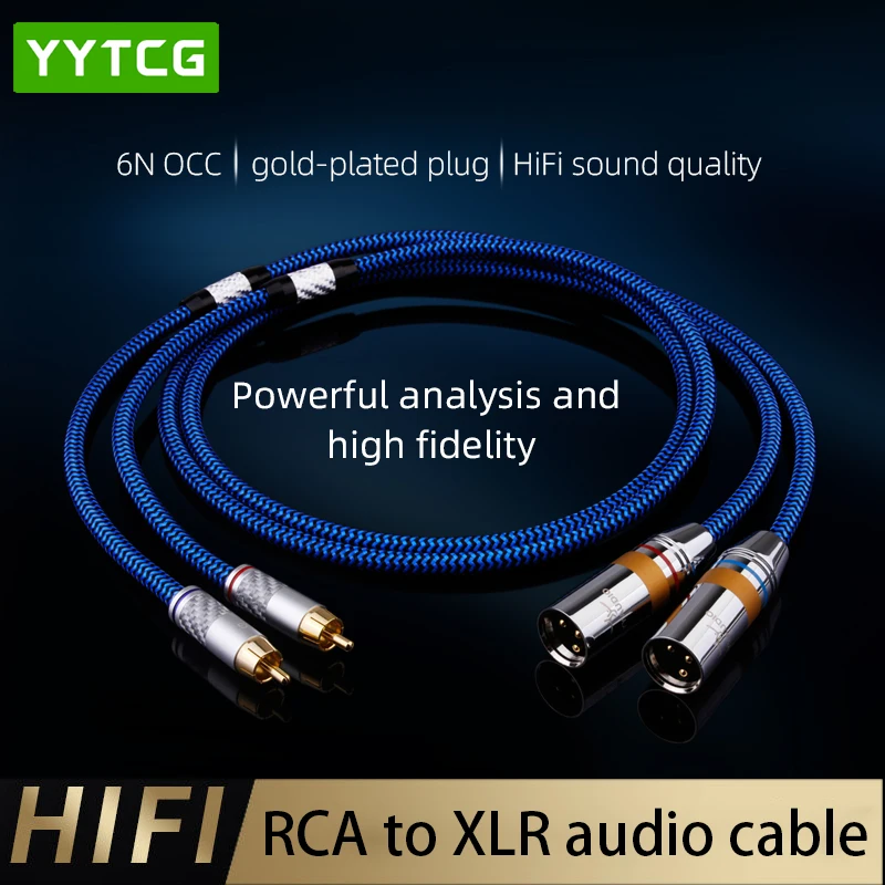 

YYTCG One Pair Audio RCA Cable Male Female Cannon Amplifier Mixing Plug 2RCA to 2XLR Gold Plated Plug ofc Stereo Cable