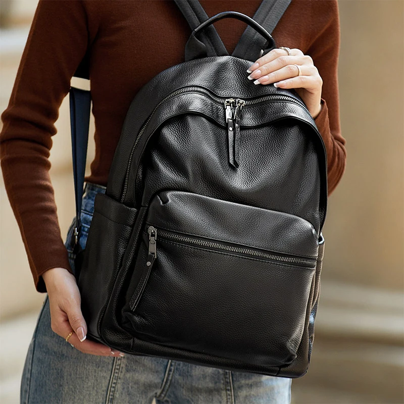 ZOOLER Full Skin 100%Genuine Leather Backpack Women's Bag Wild Fashion Simple Large Travel Bag Designer Business Need #SC895