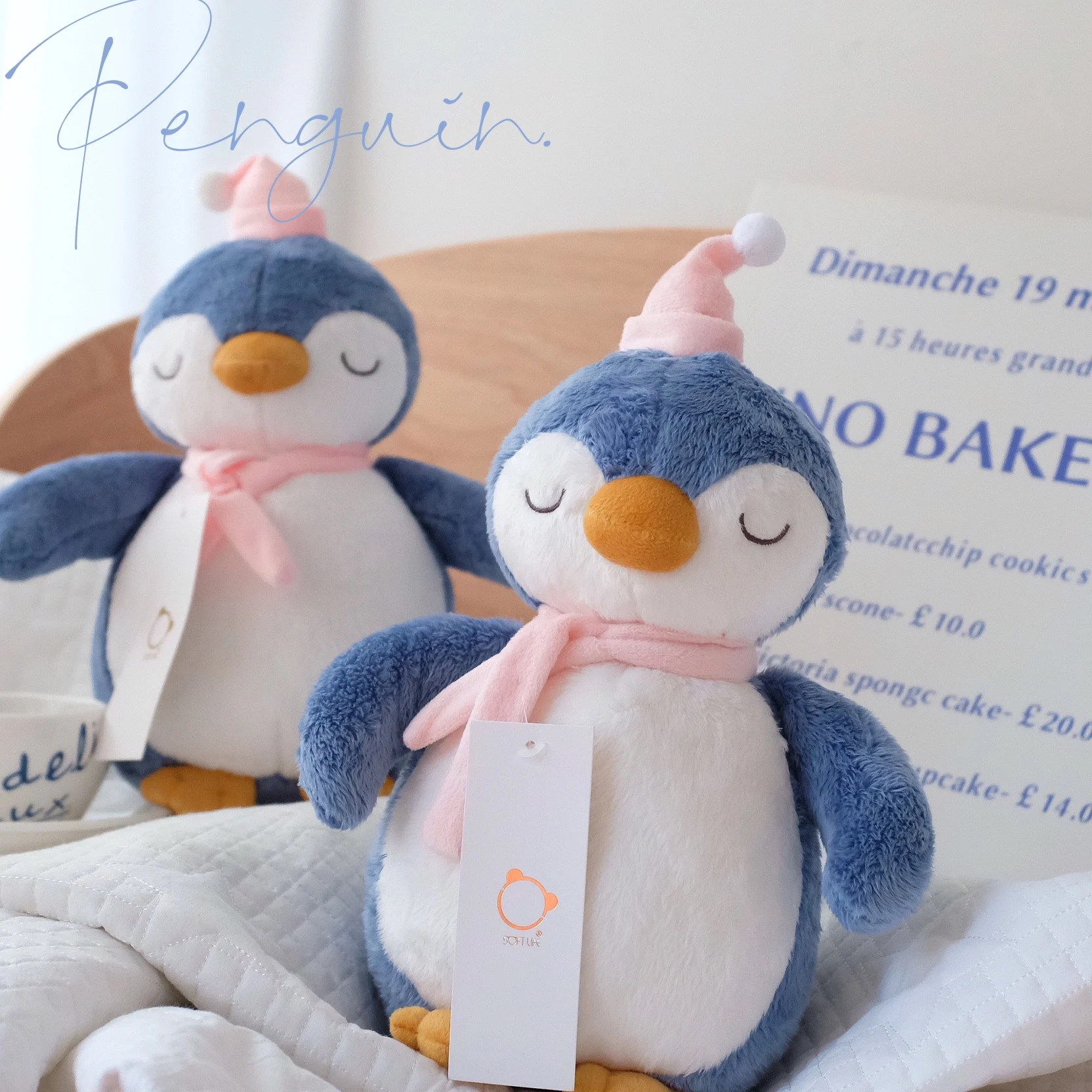 

25cm Cute Fluffy Hair Blue Penguin Plush Toy Soft Stuffed Cartoon Animals Plushies Home Bedroom Decoration Gifts