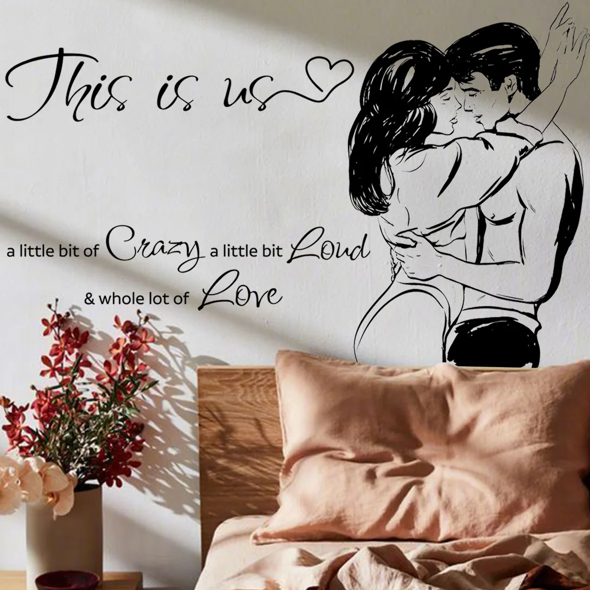 

Creative Valentine's Day English Love Wall Sticker Bedroom Living Room Decoration Wall Sticker Self-adhesive Wall Sticker