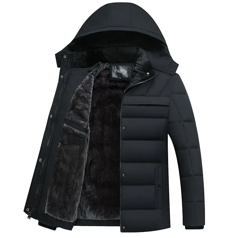 Пуховое хлопковое стеганое пальтоМужская зимняя куртка для среднего и пожилого