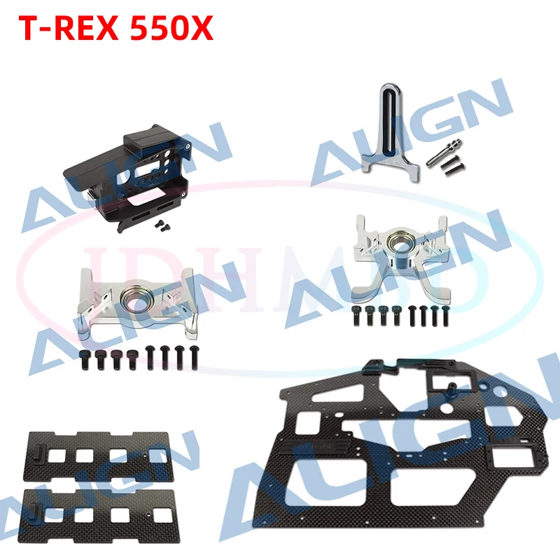 

ALIGN T-REX 550X Carbon Main Frame Battery Mount Main Shaft Bearing Block Motor Mount Plate Receiver Mount Parts RC Helicopter