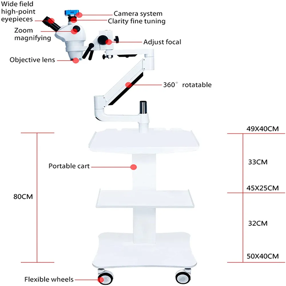 Стоматологический микроскоп стерео зум с гибкой рукояткой для