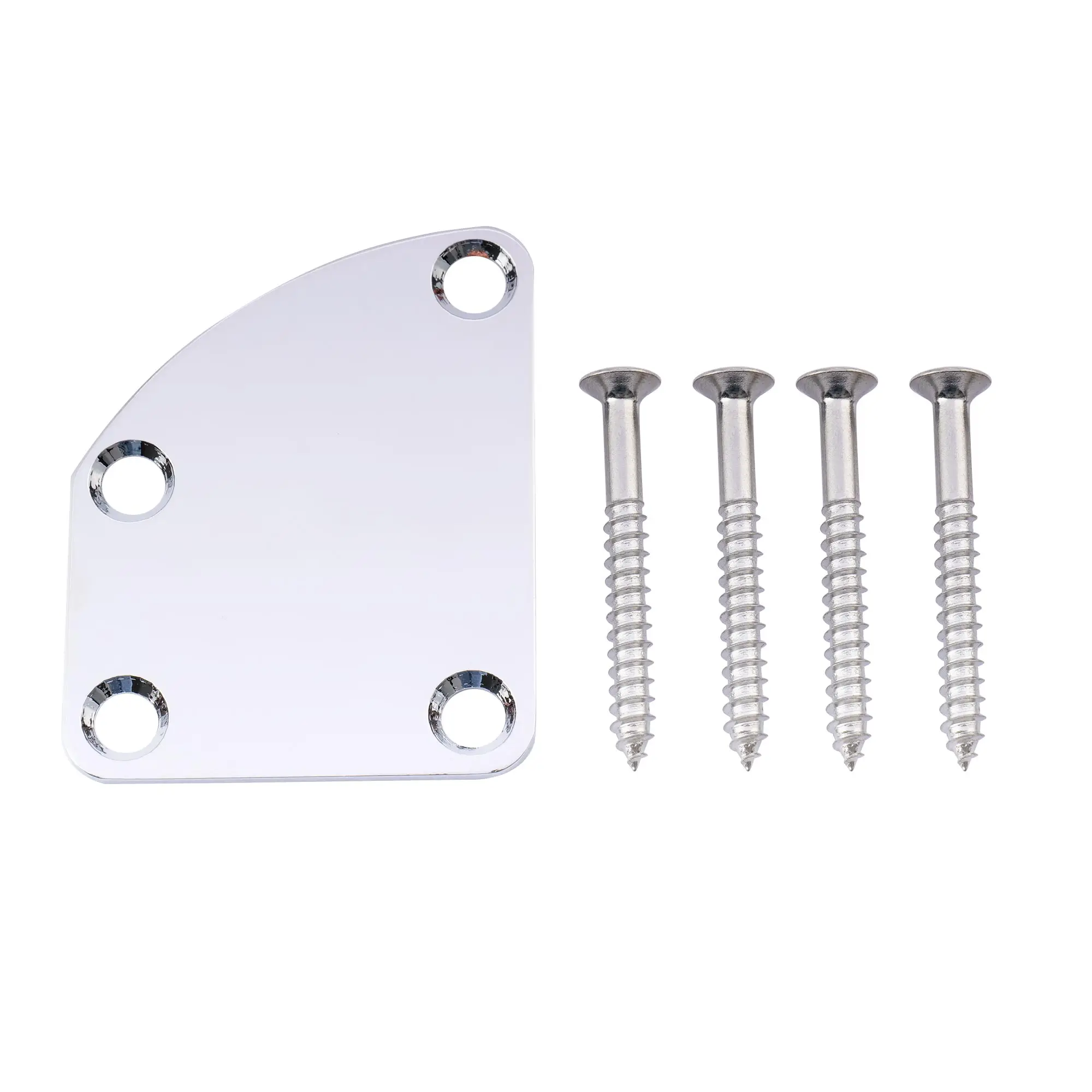 

Musiclily 4 Hole Curved Guitar Neck Plate, Chrome