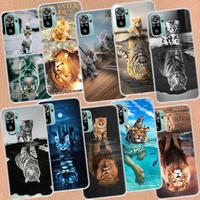 lion tiger king clear silicone phone case for xiaomi redmi 10 9 prime 8 7 6 10a 10c 10x 9a 9c 9t 8a 7a 6a s2 k20 k30 k40 pro cap