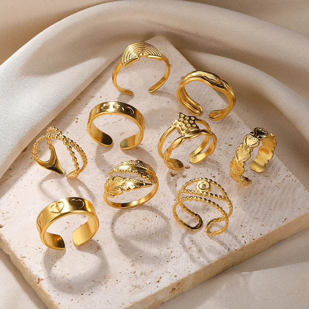 

Stainless Steel Rings For Women Men Evil Eye Multilayer Aesthetic Adjustable Finger Ring Trendy Jewelry Free Shipping Everything