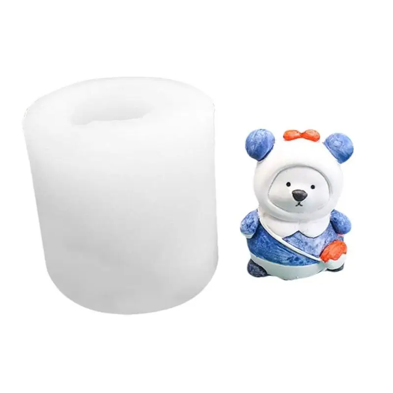 

Silicone Mold Cylinder Backpack Bear Soap Molds For Soap Making 3D Pillar Epoxy Resin Casting Molds For DIY Crafts Wax Candles