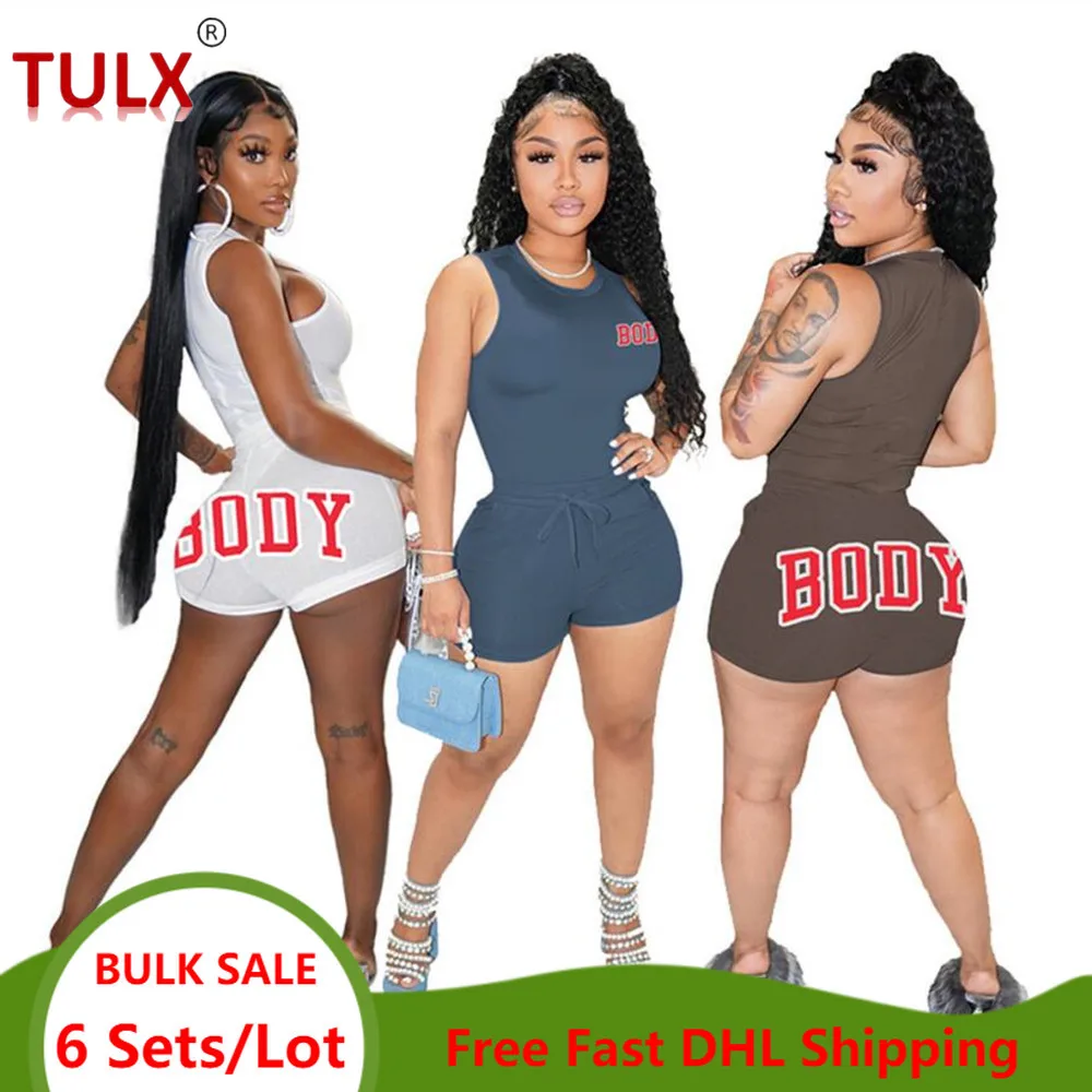 

BODY Print Workout Sets Women Gym Clothes Fitness Bodysuit Pocket Shorts 2 Peice Jumpsuit Outfits Bulk Items Wholesale Lots 7978