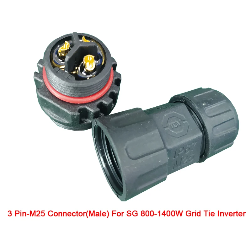Разъемы 3pin-M19 или 3pin-M25 для SG серии 700W1000W1200W1400W Micro Inverter штекер гнездо кабельного