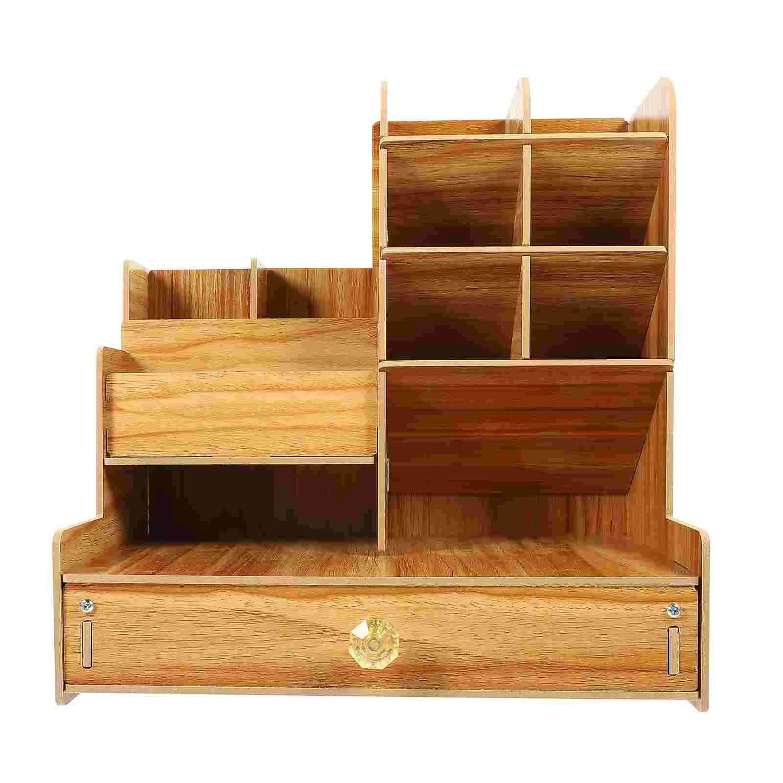 

Organizer Holder Desk Desktopwoodaccessories Organizers Pen Storage Office Wooden Table File Box Shelf Rack Document Resistant