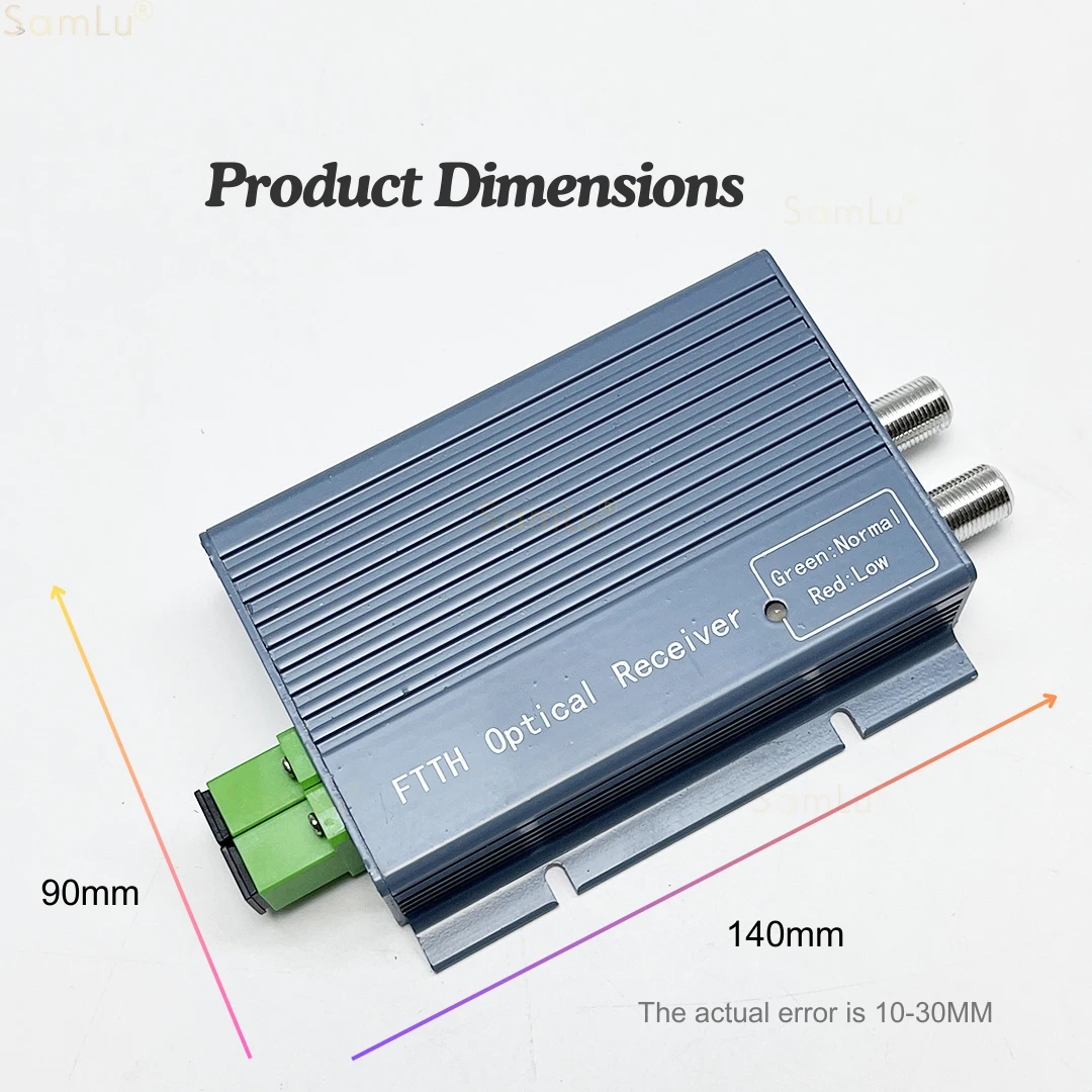 Оптический приемник GPON CATV 1550 нм высокого уровня с WDM AGC 1 * RF/2 RF дюймовый выход