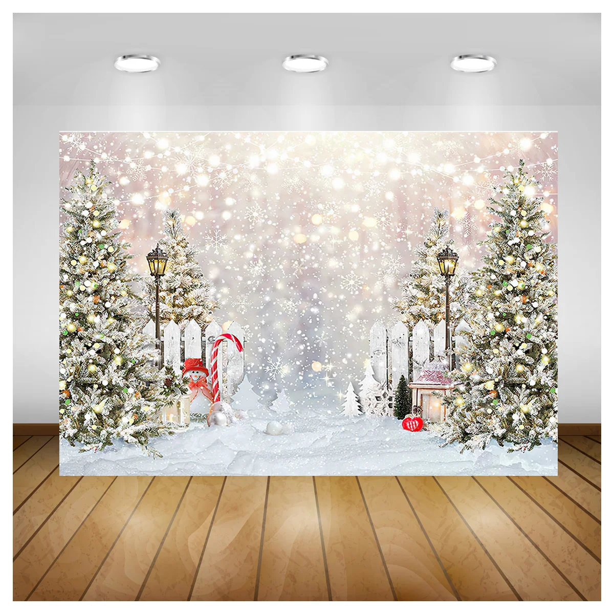 

Рождественская деревня деревянные ворота цифровая фотография фон реквизит снег фотография Фотостудия Фон DJ-01