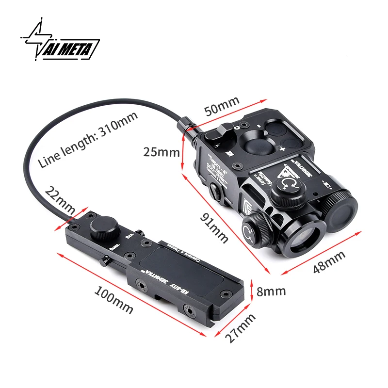 Тактический ЧПУ фонарь с красным и зеленым лазером PEQ Синий ИК лазер для