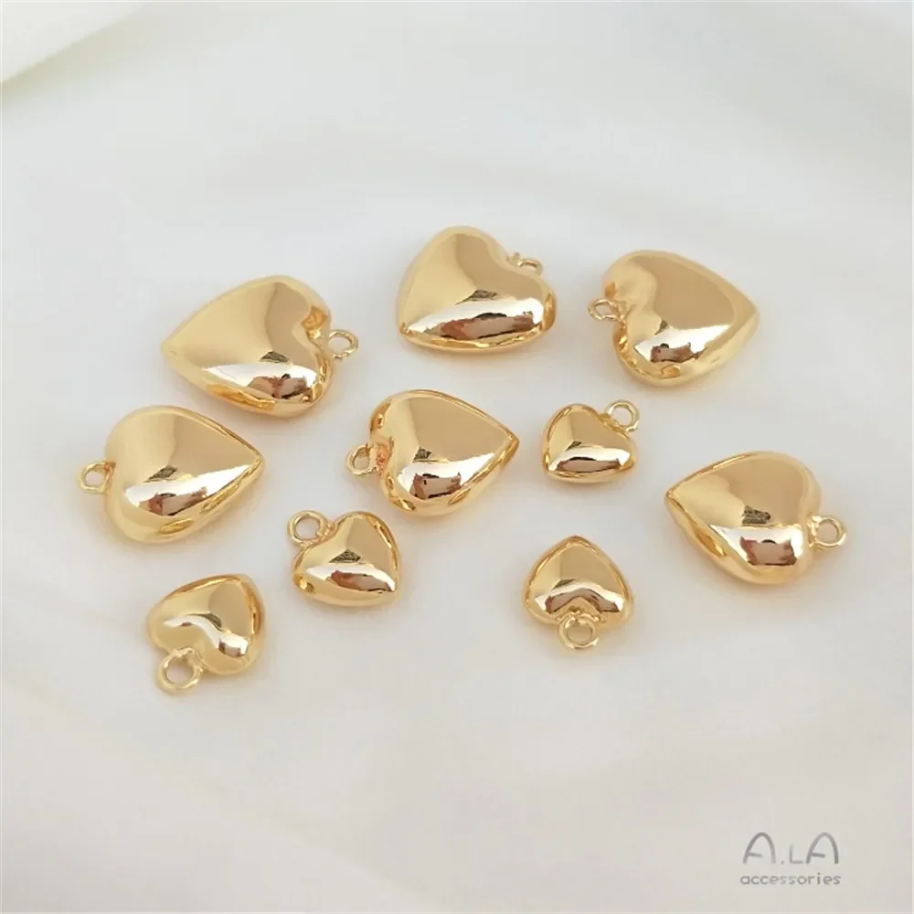 14 К позолоченный яркий кулон в форме сердца браслет сделай сам ожерелье на