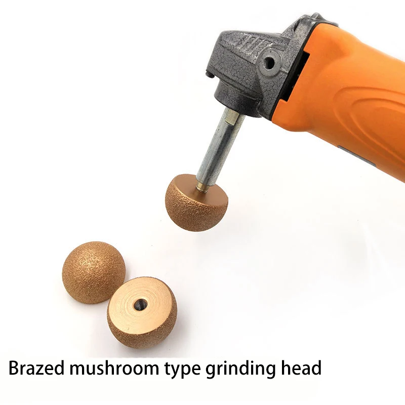 

New Diamond Brazed Round Grinding Head Abrasive Tools For Internal Arc Grinding Of Stones Engraving Tool Heads Mushroom Heads