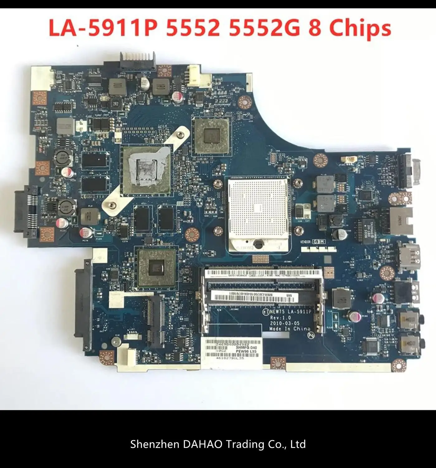 

LA-5911P For Acer aspire 5551 5551G 5552 5552G Motherboard NEW75 LA-5911P MBPUU02001 Main board HD5650M 1GB 100% TEST OK