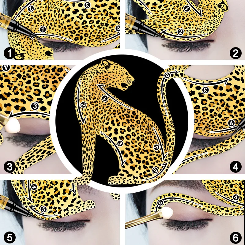 

1pc Leopard Eyeliner Stencils Eye Template Shaper Model Easy To Make Up Cat Line Stencils Eyeliner Card Eye Make Up Shaping Tool