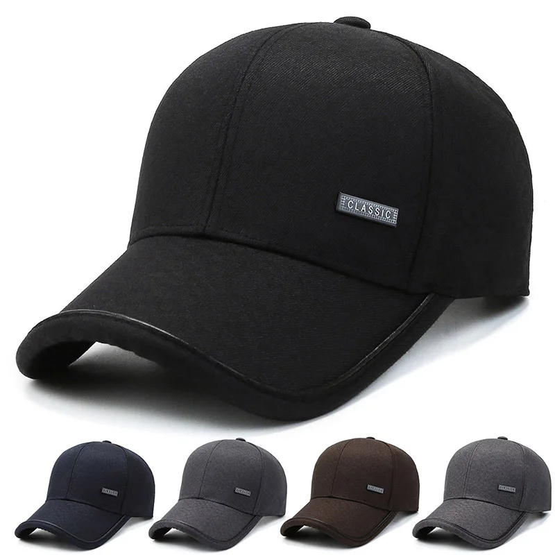 2023 New Spring Summer Men Middle Aged Business Baseball Cap For Dad Leisure Hat Fashion Solid Cotton Classic Gorras Kpop Sunhat