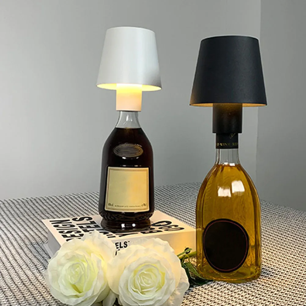

LED Bottle Lamp Head USB Charging Waterproof Wine Bottle Base Light Easy Installation Dimmable 5400mAh for Clubs Bars Decoration