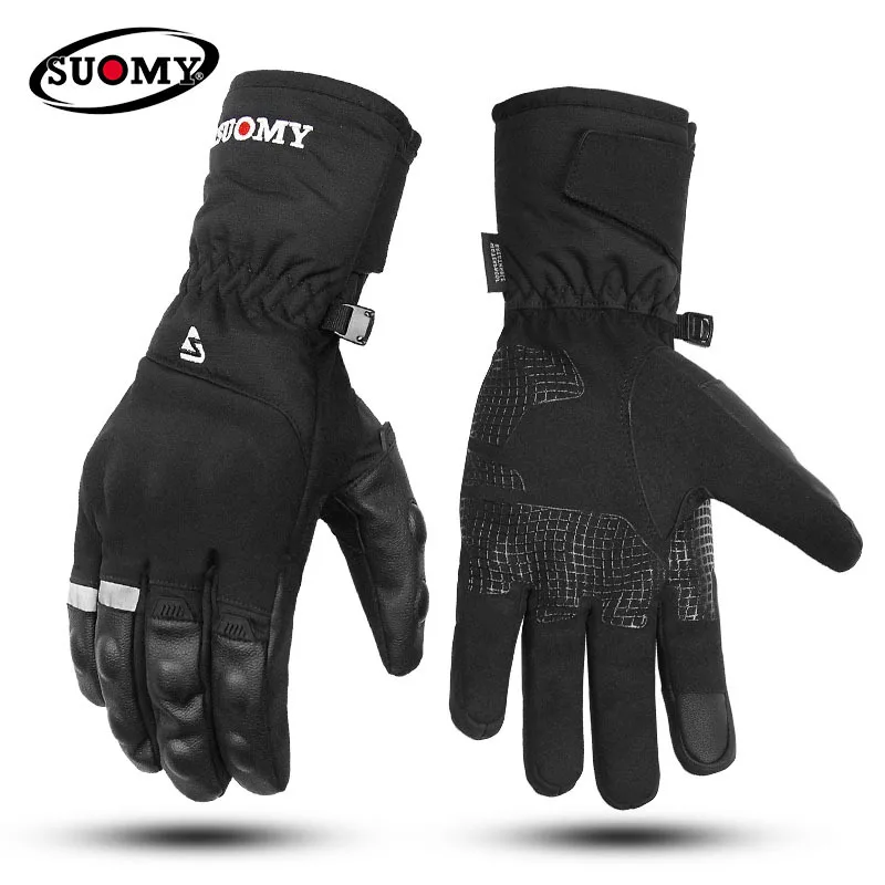 Winter motorcycle riding gloves long motorcycle rider equipment waterproof thickened warm touch screen anti-fall gloves men
