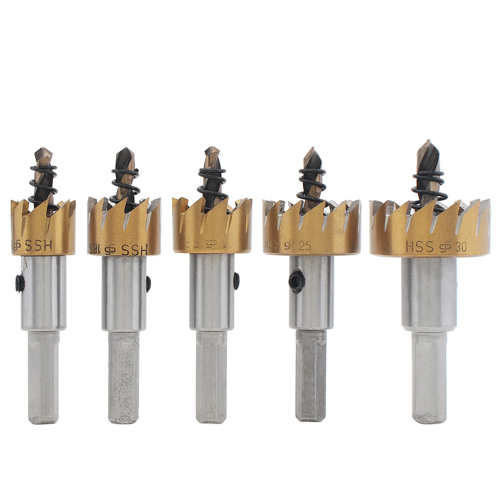 Набор корончатых сверел M35 из быстрорежущей стали с титановым покрытием, 5 шт., набор для открывания отверстий, 16 мм, 18,5 мм, 20 мм, 25 мм, 30 мм