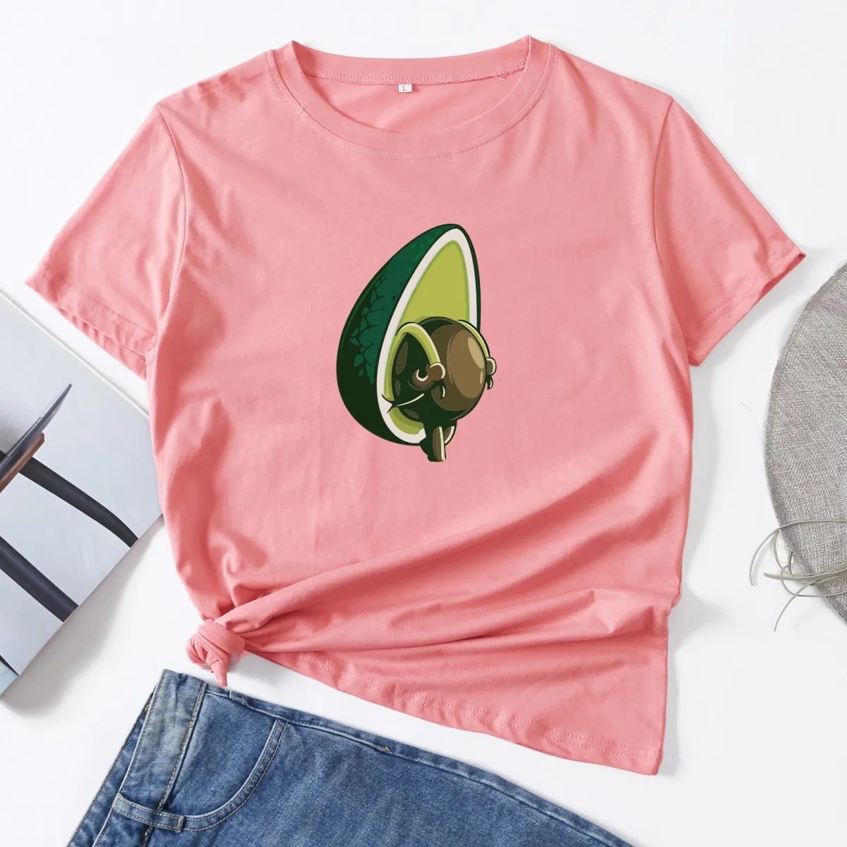 Вегетарианская женская футболка с изображением авокадо Foodie футболки коротким