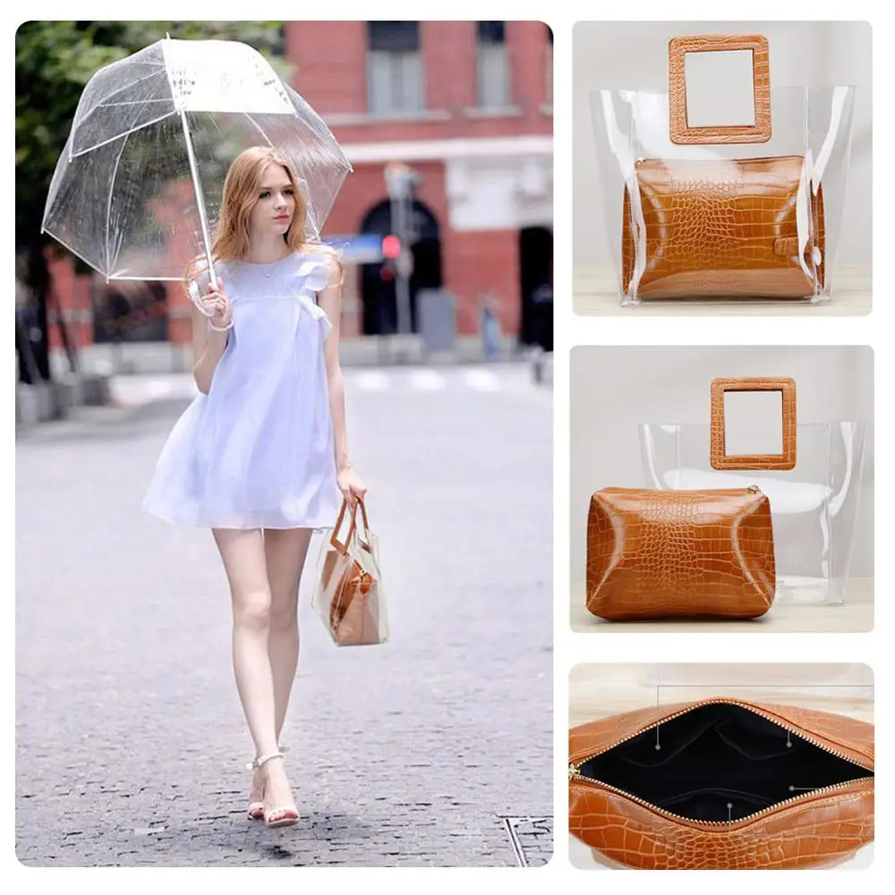 

Luxury Designer Handbags Women Bags Designer Top Handle Transparent Tote Bags for Women High Quality Hand Clear Bag