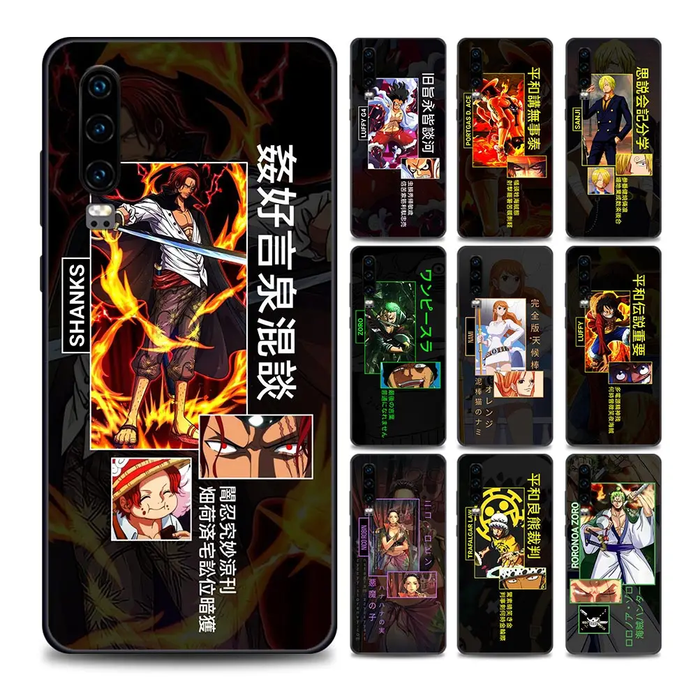 

Phone Case for Huawei P10 Lite P20 P30 P40 Lite P50 Pro Plus P Smart Z Soft Case Silicone Japanese Anime Luffy Zoro