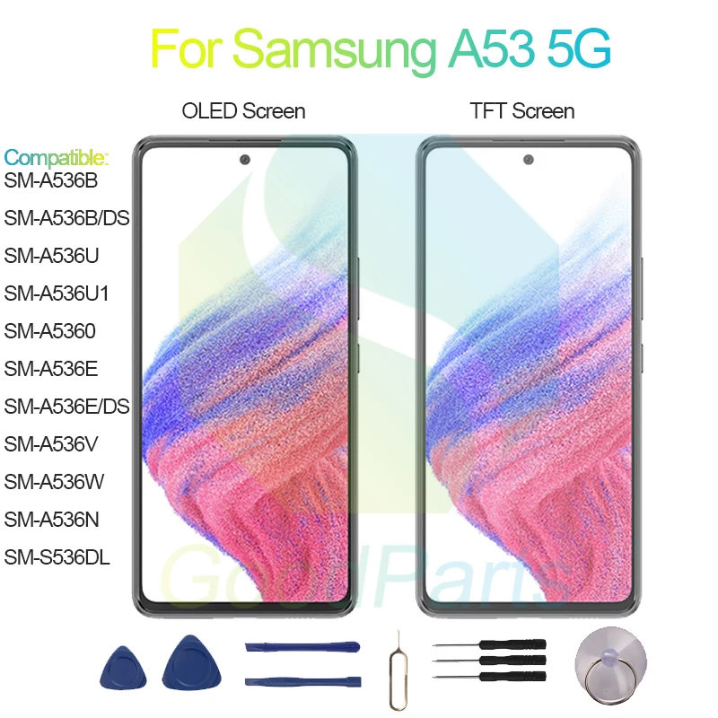 Для Samsung A53 5G ЖК-дисплей экран 6 5 дюйма SM-A536B/E/DS/U/U1/O/V/W/N/DL сенсорный дигитайзер в