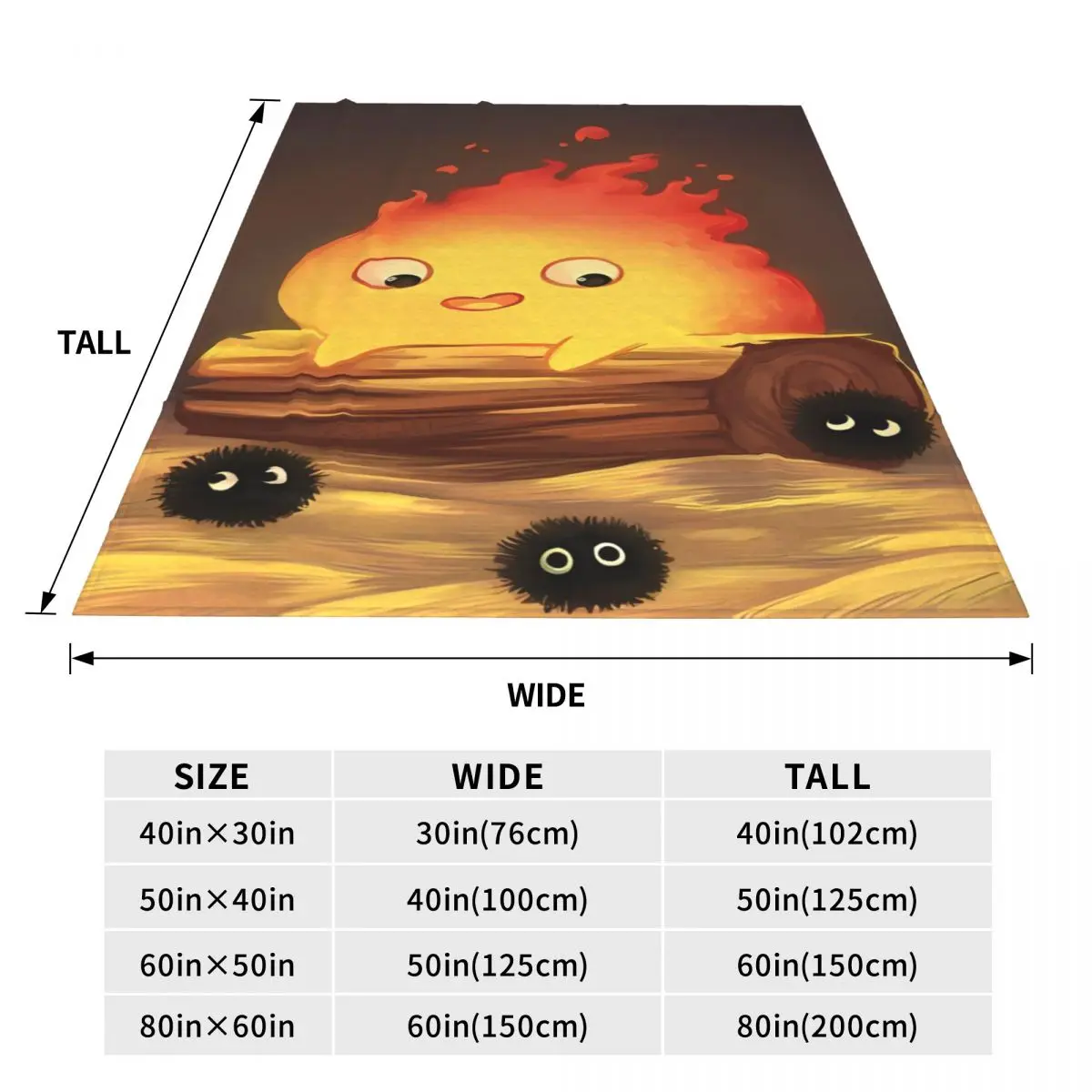 MINISO Флисовое одеяло Flame Calcifer