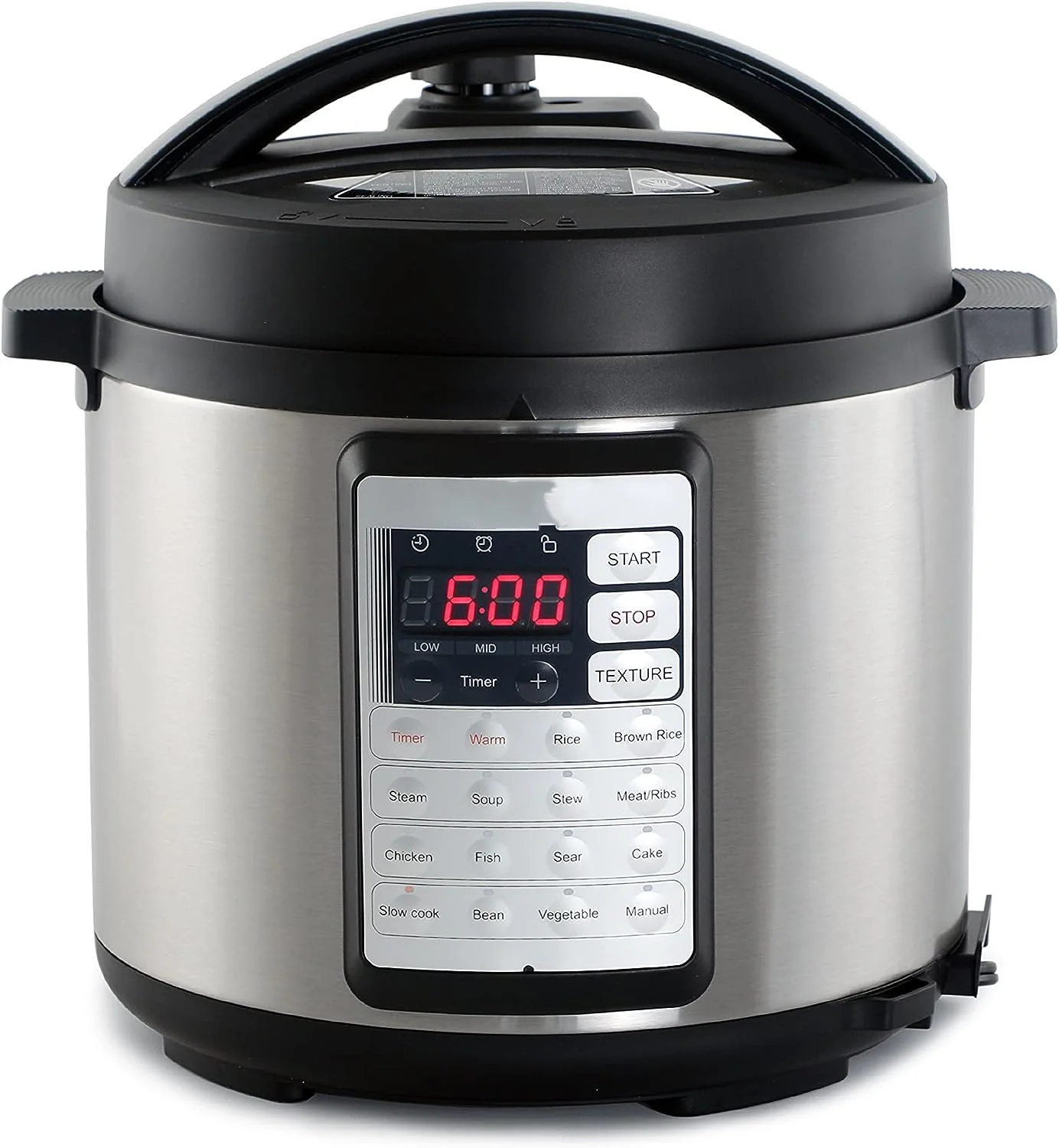 

Cooker 6.3 Quarts, 24-Hour Preset Timer, Stainless Steel Interior with Safety Features