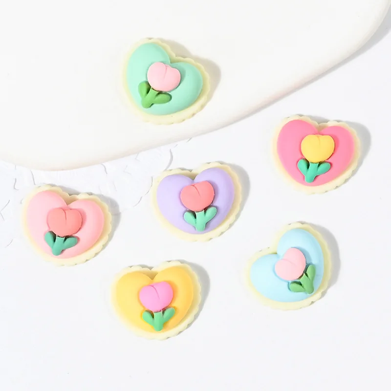 

10pcs Cartoon Cute Resin Flower Material Scrapbook DIY Flatback Embellishments Miniature Accessories Cabochons Kawaii Figures