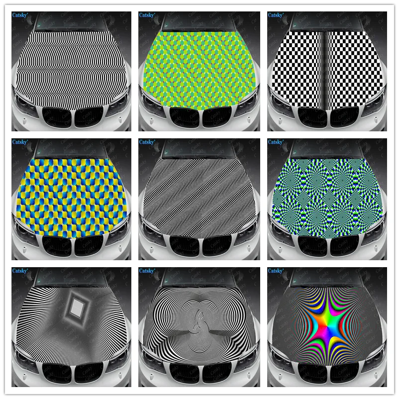 

Художественная Иллюзия печать Автомобильная капота виниловая наклейка s-образная виниловая пленка наклейки на крышку двигателя автомобильные аксессуары