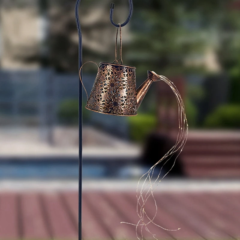 Promotion! Solar Lights For Outdoor Garden Lamps Watering Can Fairy Lighting IP65 Waterproof (With Stand) |